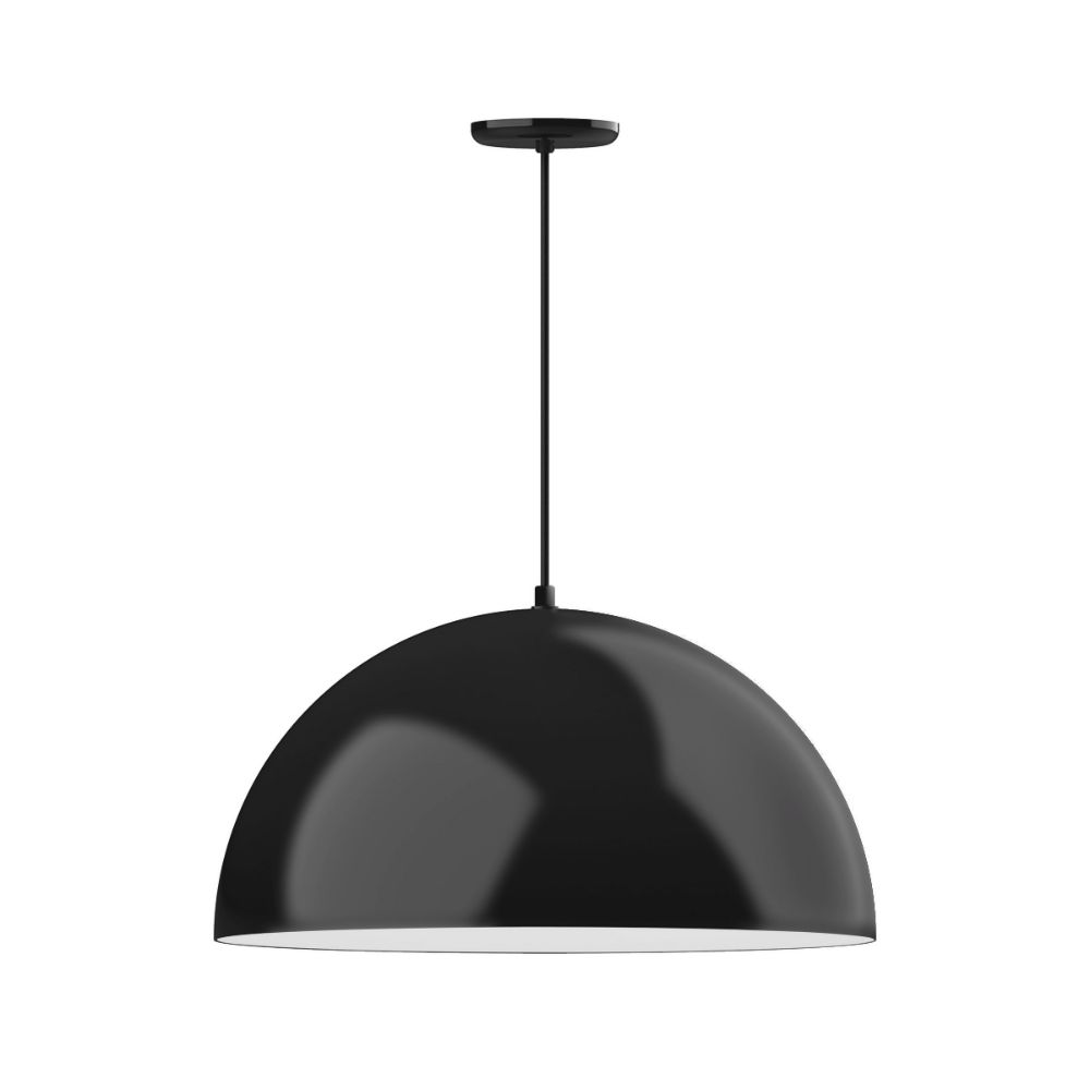 Montclair Lightworks PEB229-41-44 24" XL Choices Shallow Dome Shade, medium base, black cord with canopy, Black